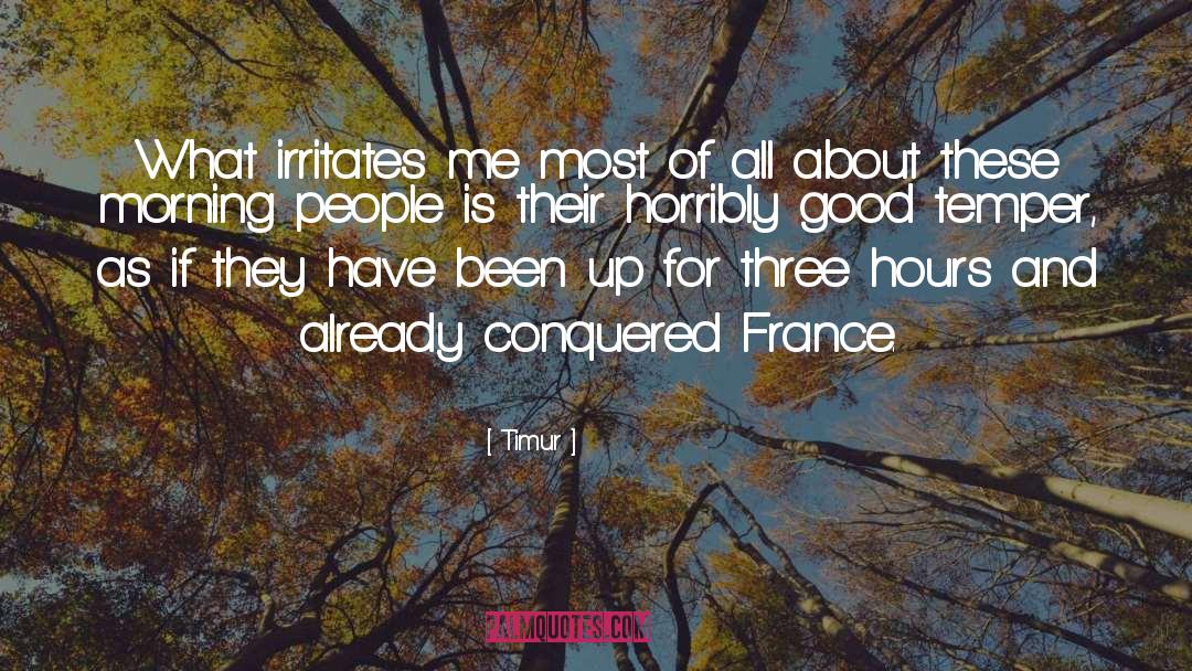 Timur Quotes: What irritates me most of