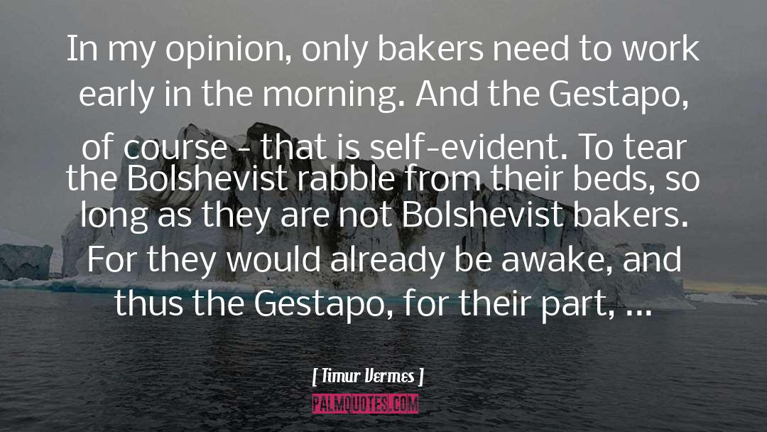 Timur Vermes Quotes: In my opinion, only bakers