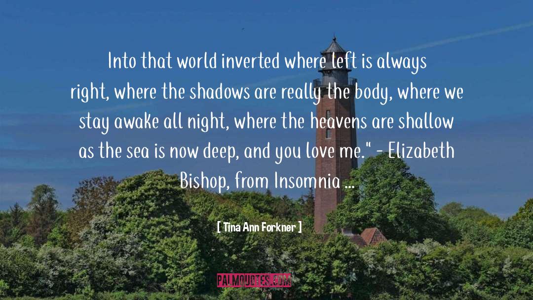 Tina Ann Forkner Quotes: Into that world inverted where