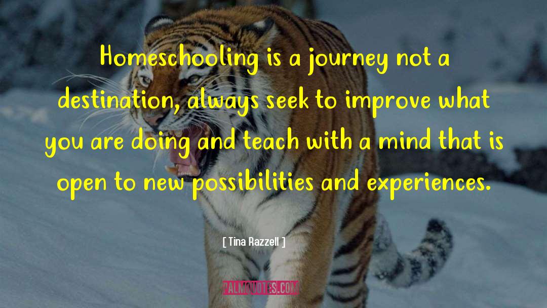 Tina Razzell Quotes: Homeschooling is a journey not