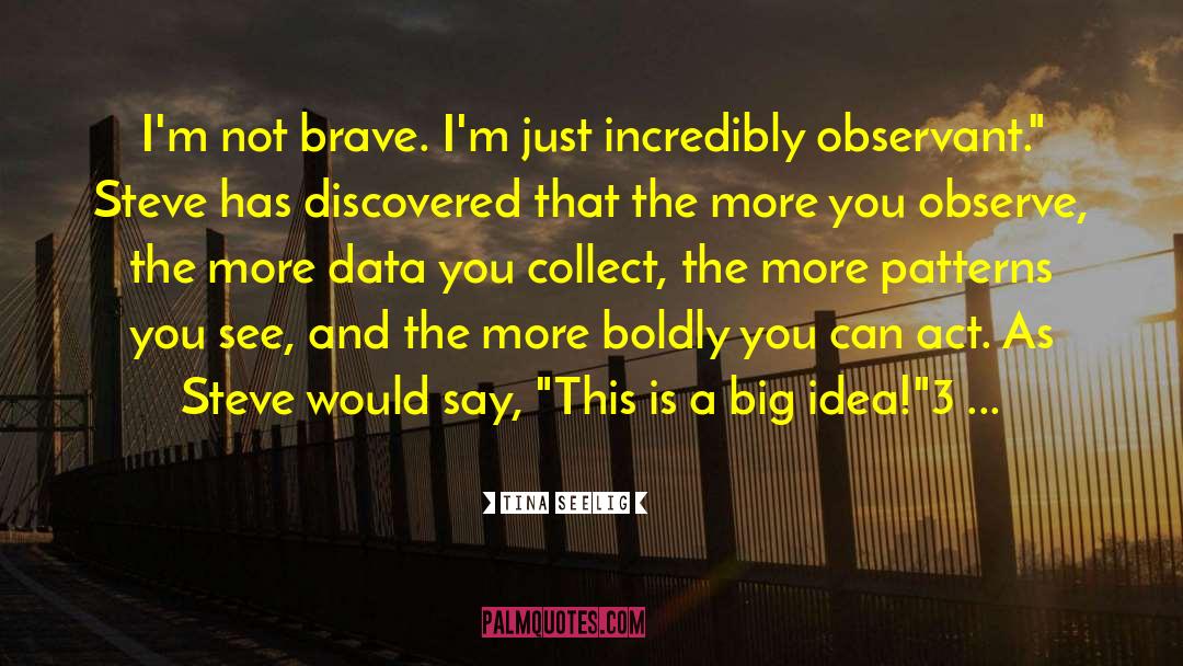 Tina Seelig Quotes: I'm not brave. I'm just