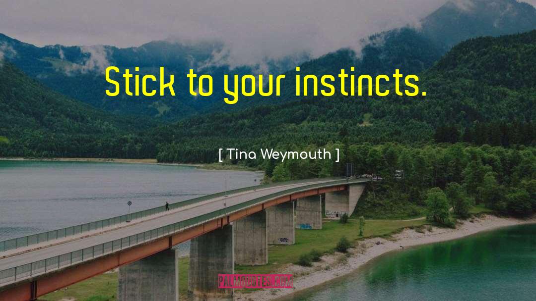 Tina Weymouth Quotes: Stick to your instincts.