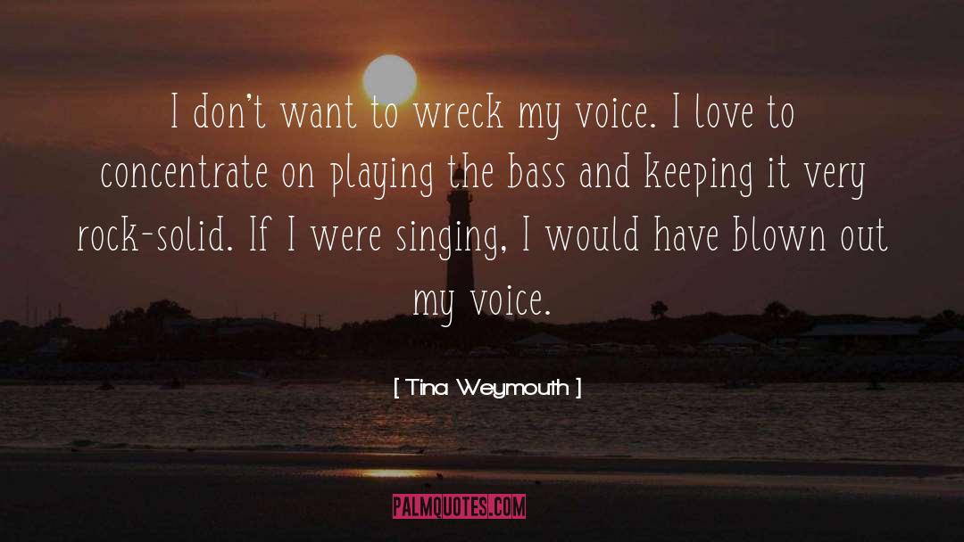 Tina Weymouth Quotes: I don't want to wreck