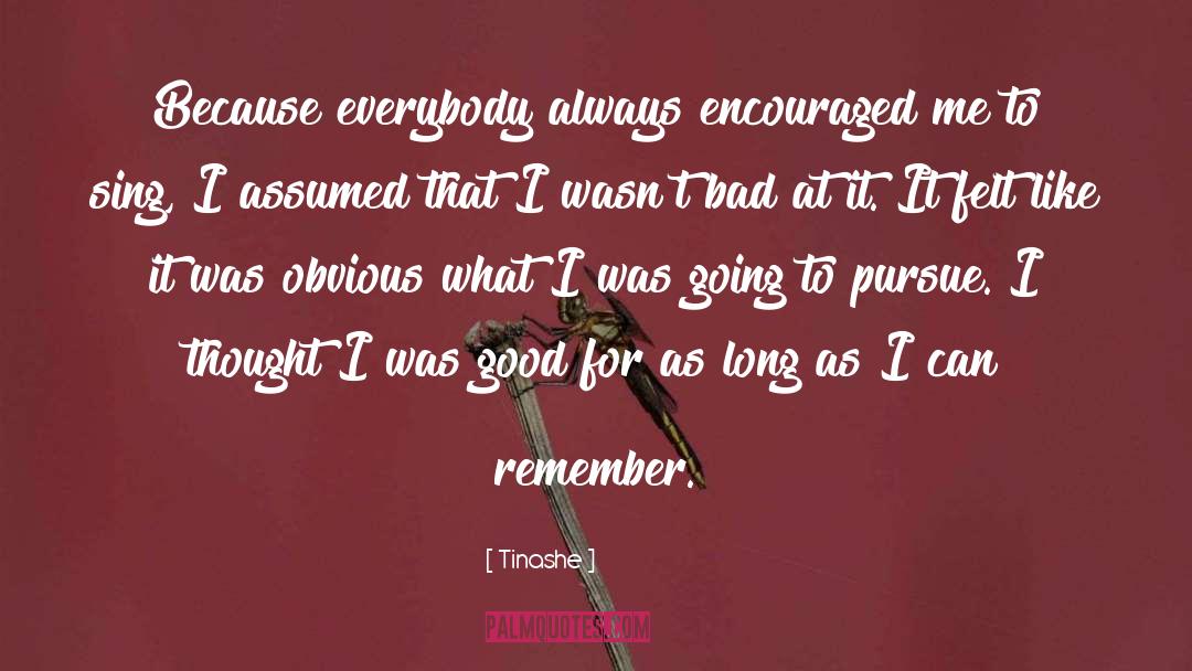 Tinashe Quotes: Because everybody always encouraged me