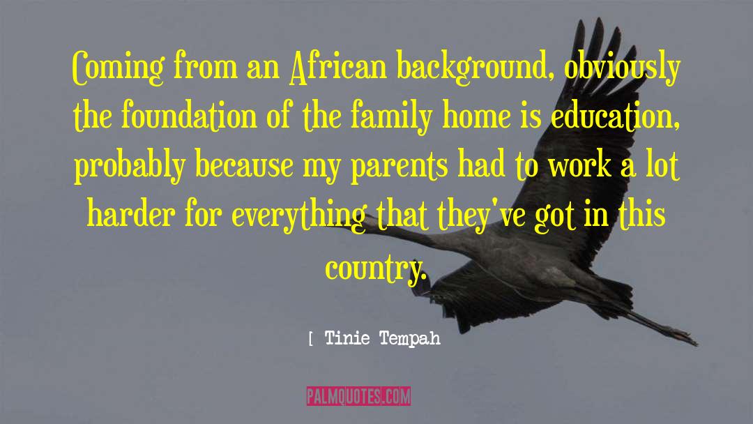 Tinie Tempah Quotes: Coming from an African background,