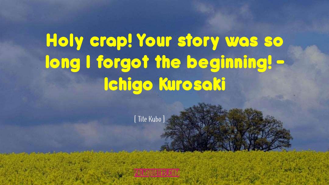 Tite Kubo Quotes: Holy crap! Your story was
