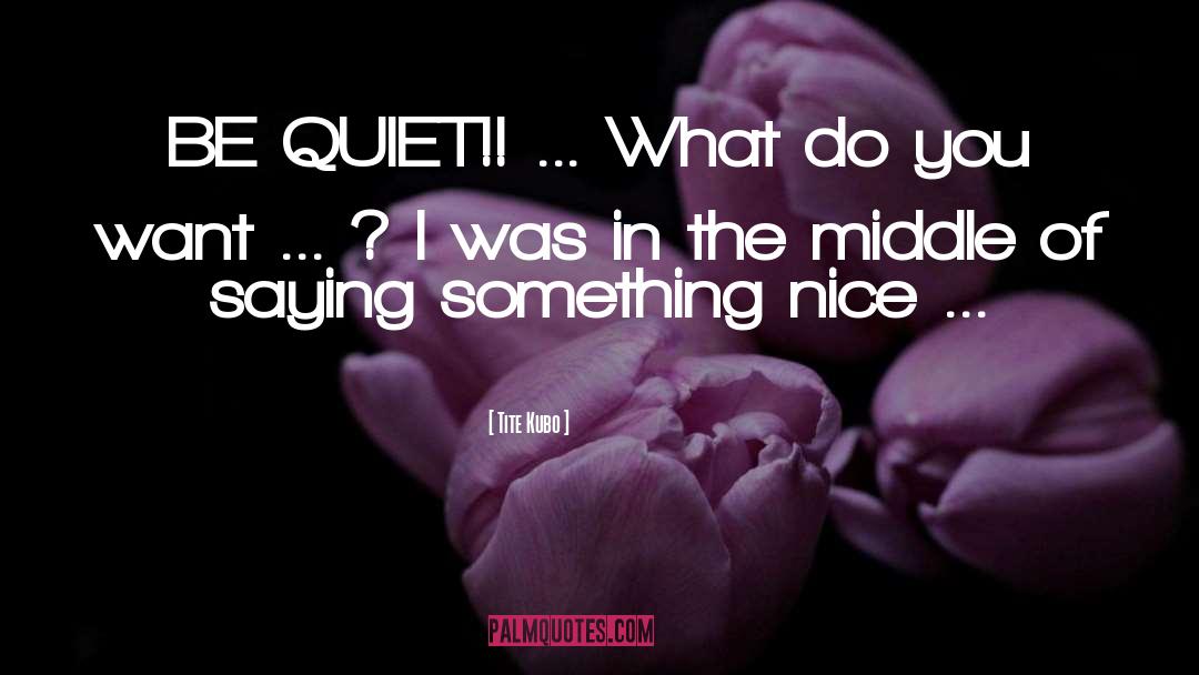 Tite Kubo Quotes: BE QUIET!! ... What do