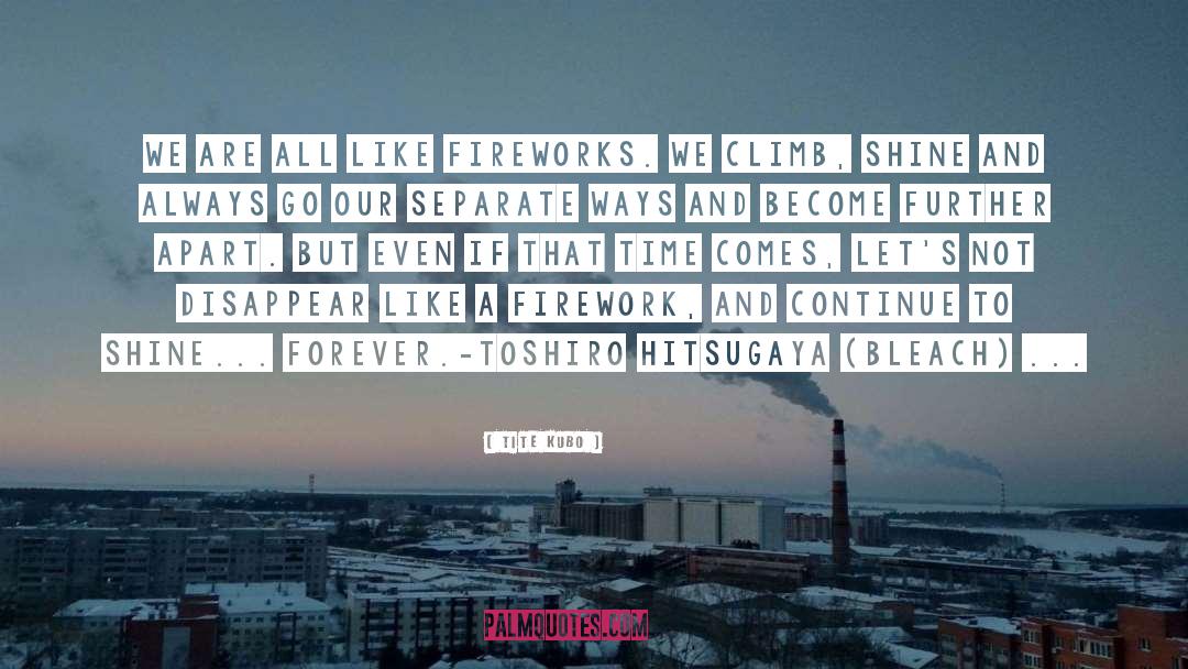 Tite Kubo Quotes: We are all like fireworks.