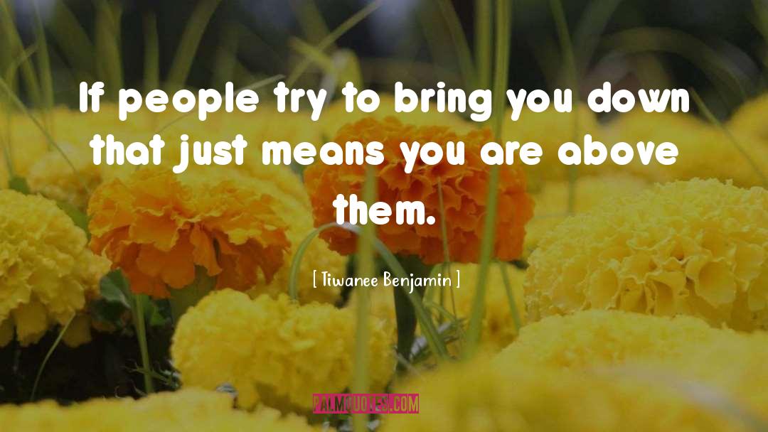 Tiwanee Benjamin Quotes: If people try to bring