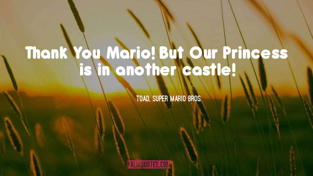 TOAD, Super Mario Bros. Quotes: Thank You Mario! But Our
