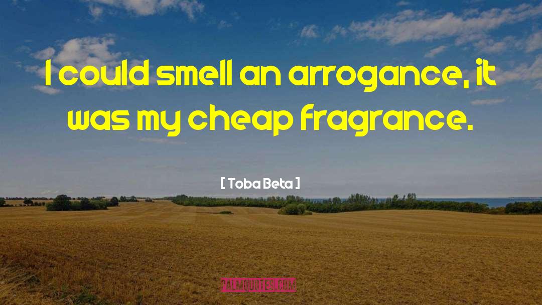 Toba Beta Quotes: I could smell an arrogance,