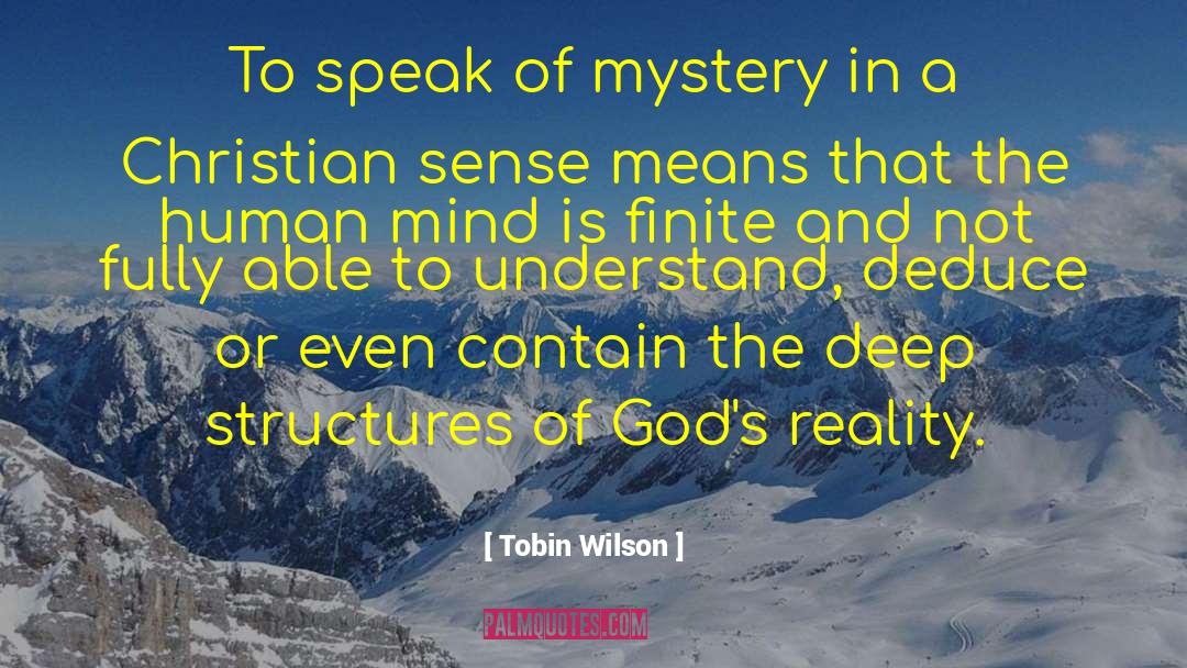 Tobin Wilson Quotes: To speak of mystery in