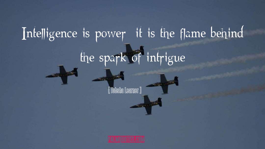 Tobsha Learner Quotes: Intelligence is power; it is