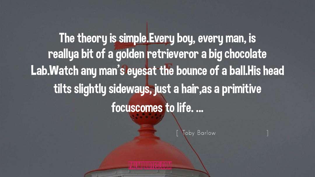 Toby Barlow Quotes: The theory is simple.<br>Every boy,