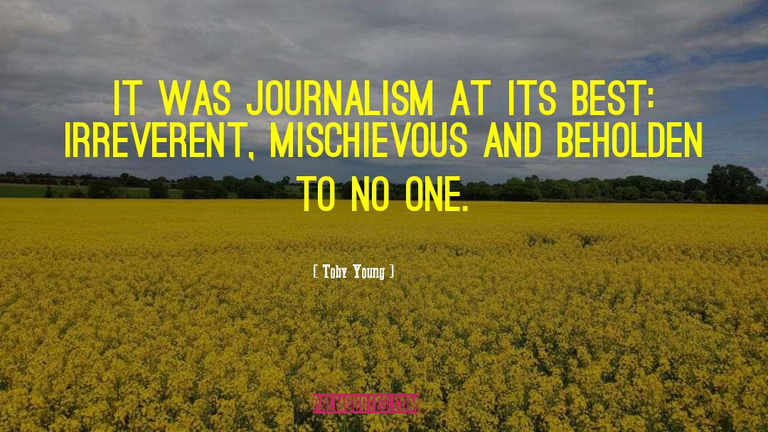 Toby Young Quotes: It was journalism at its