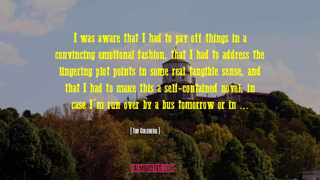 Tod Goldberg Quotes: I was aware that I