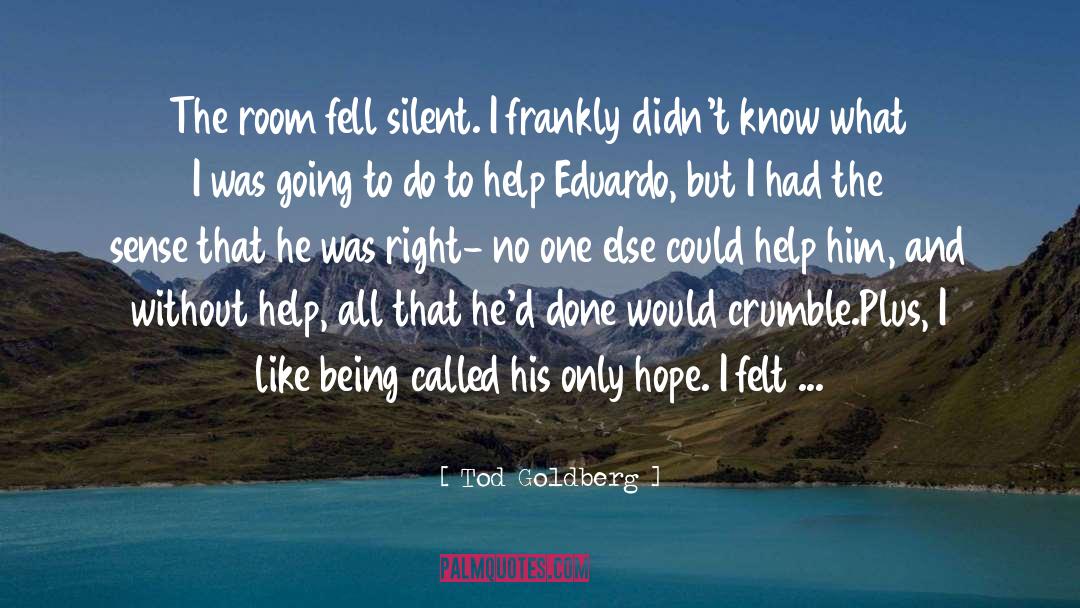 Tod Goldberg Quotes: The room fell silent. I