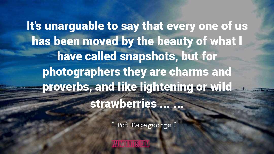 Tod Papageorge Quotes: It's unarguable to say that