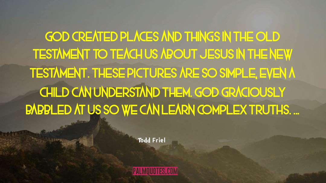 Todd Friel Quotes: God created places and things