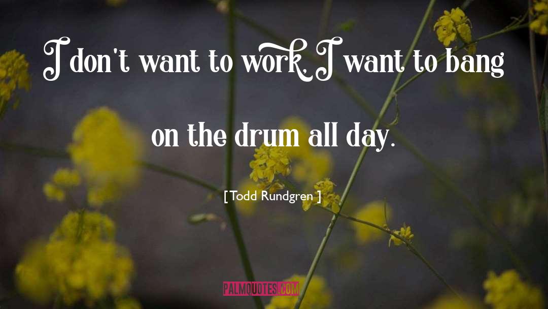 Todd Rundgren Quotes: I don't want to work,