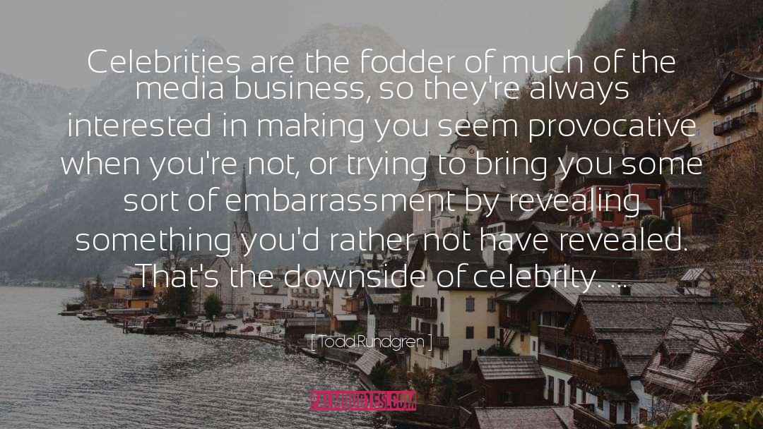 Todd Rundgren Quotes: Celebrities are the fodder of