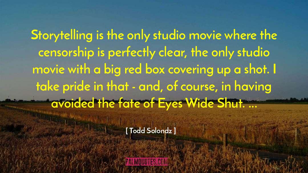 Todd Solondz Quotes: Storytelling is the only studio