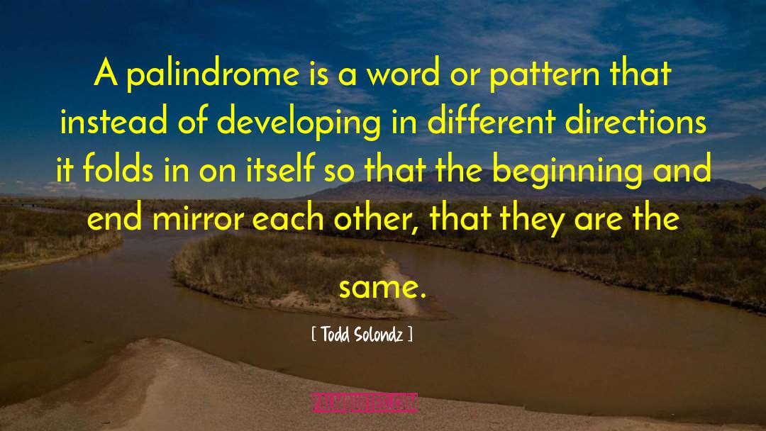 Todd Solondz Quotes: A palindrome is a word