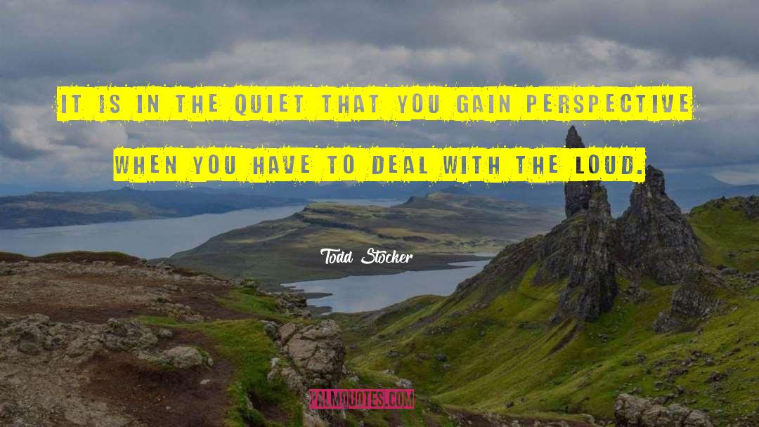 Todd Stocker Quotes: It is in the quiet