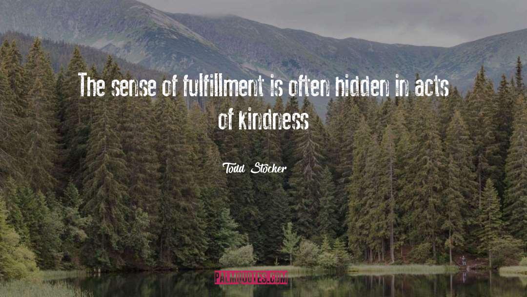 Todd Stocker Quotes: The sense of fulfillment is