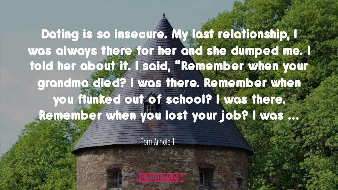 Tom Arnold Quotes: Dating is so insecure. My