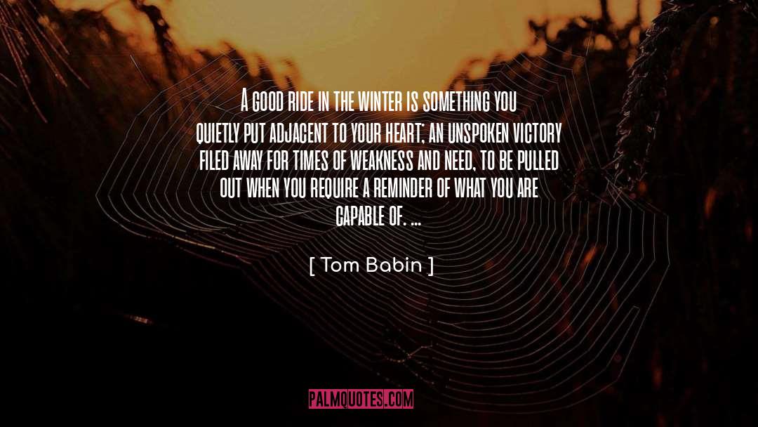 Tom Babin Quotes: A good ride in the