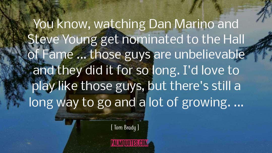 Tom Brady Quotes: You know, watching Dan Marino