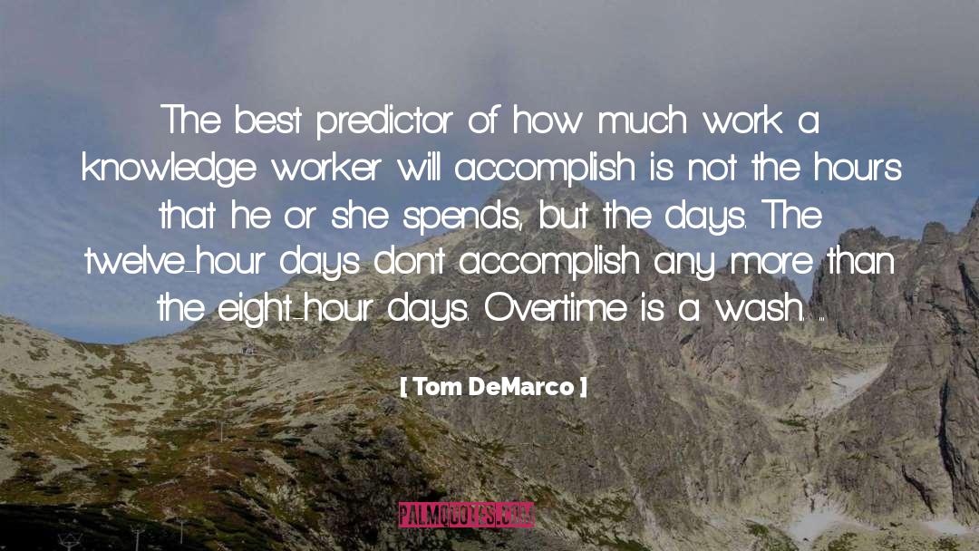 Tom DeMarco Quotes: The best predictor of how