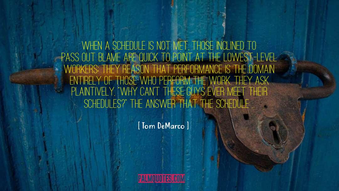 Tom DeMarco Quotes: When a schedule is not