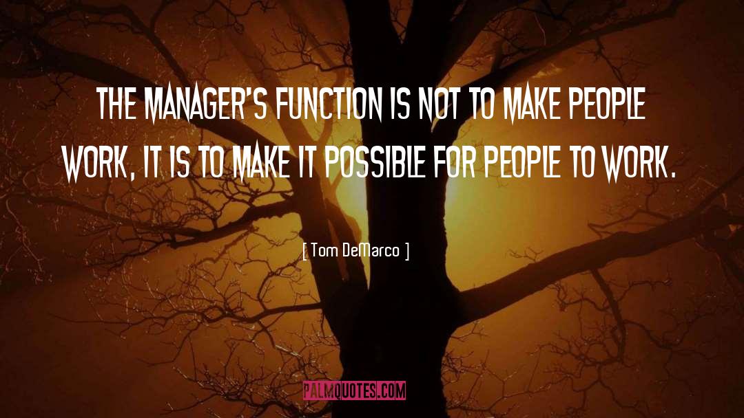 Tom DeMarco Quotes: The manager's function is not