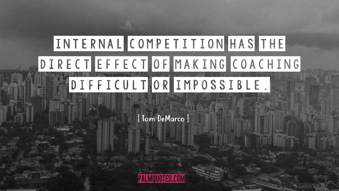 Tom DeMarco Quotes: Internal competition has the direct