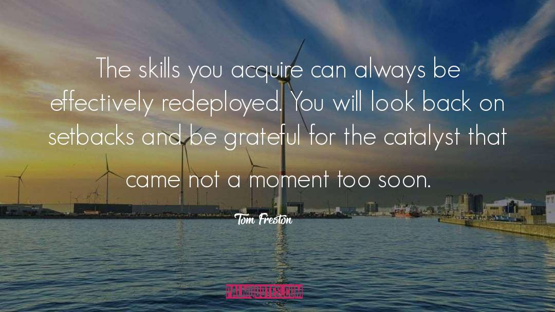 Tom Freston Quotes: The skills you acquire can
