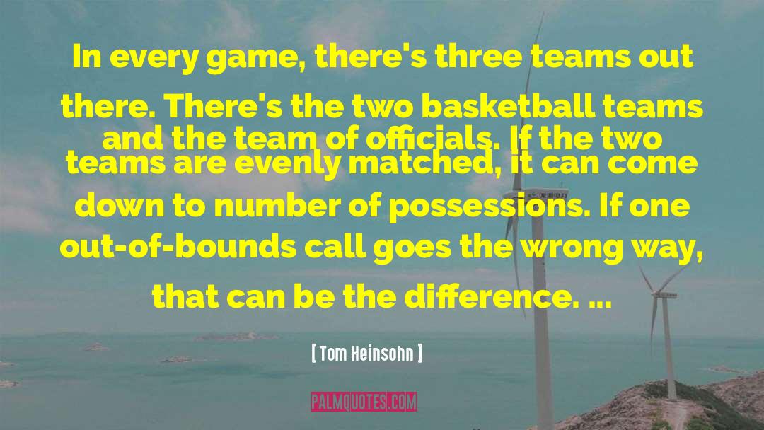 Tom Heinsohn Quotes: In every game, there's three