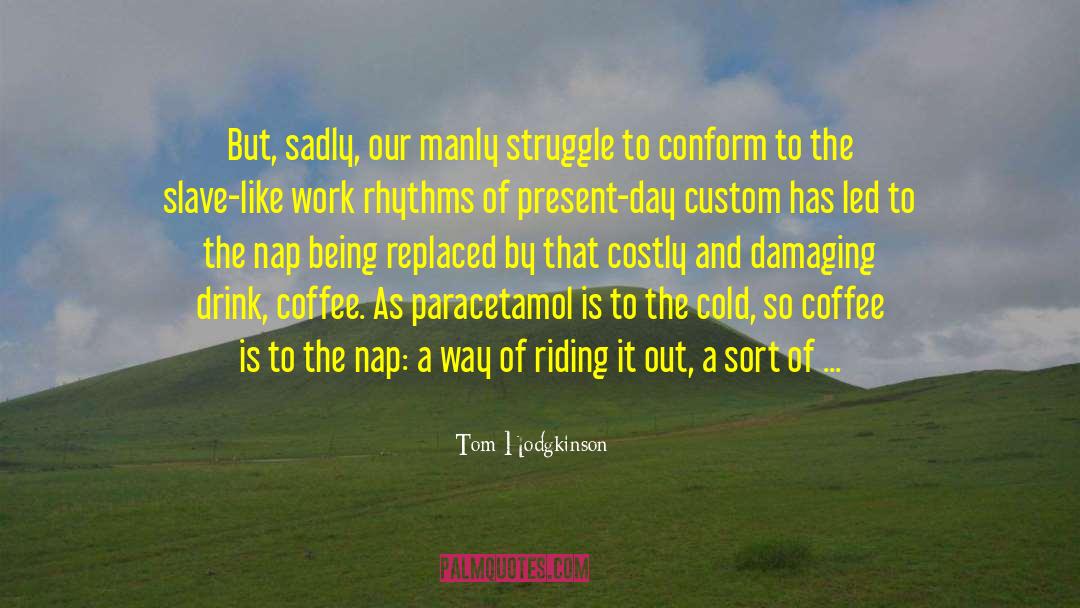 Tom Hodgkinson Quotes: But, sadly, our manly struggle