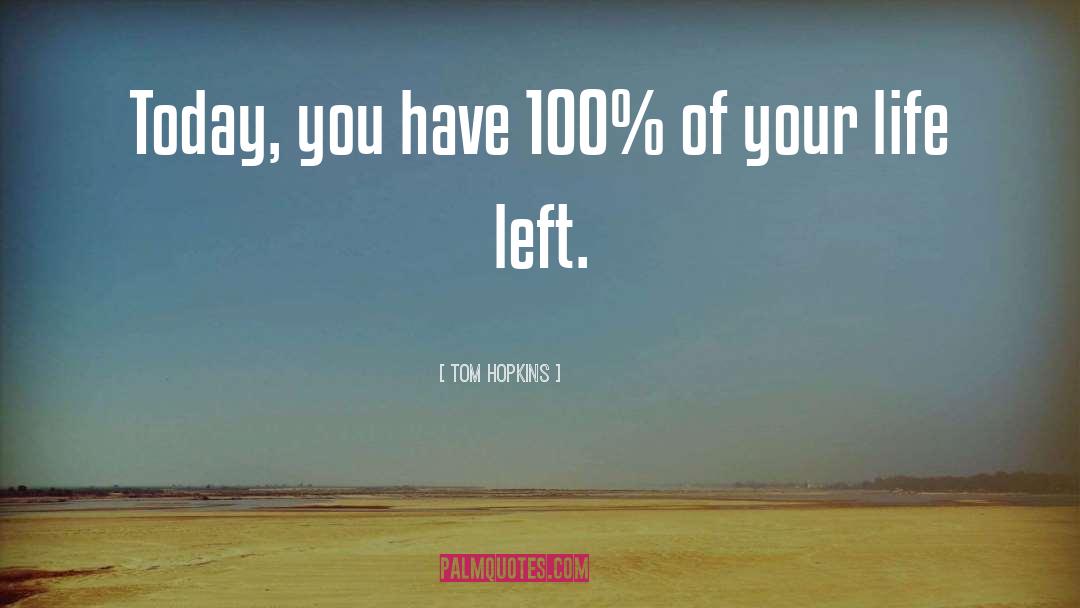 Tom Hopkins Quotes: Today, you have 100% of