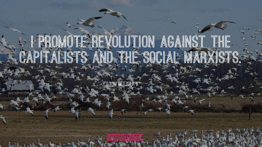 Tom Metzger Quotes: I promote revolution against the