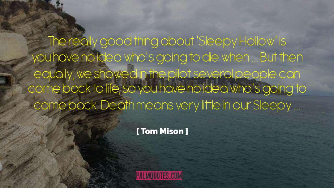 Tom Mison Quotes: The really good thing about