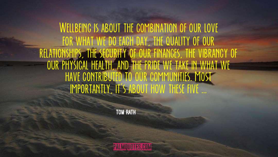 Tom Rath Quotes: Wellbeing is about the combination