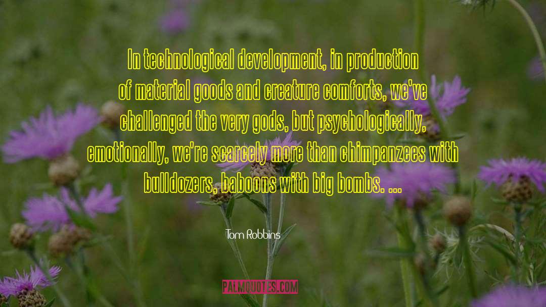 Tom Robbins Quotes: In technological development, in production