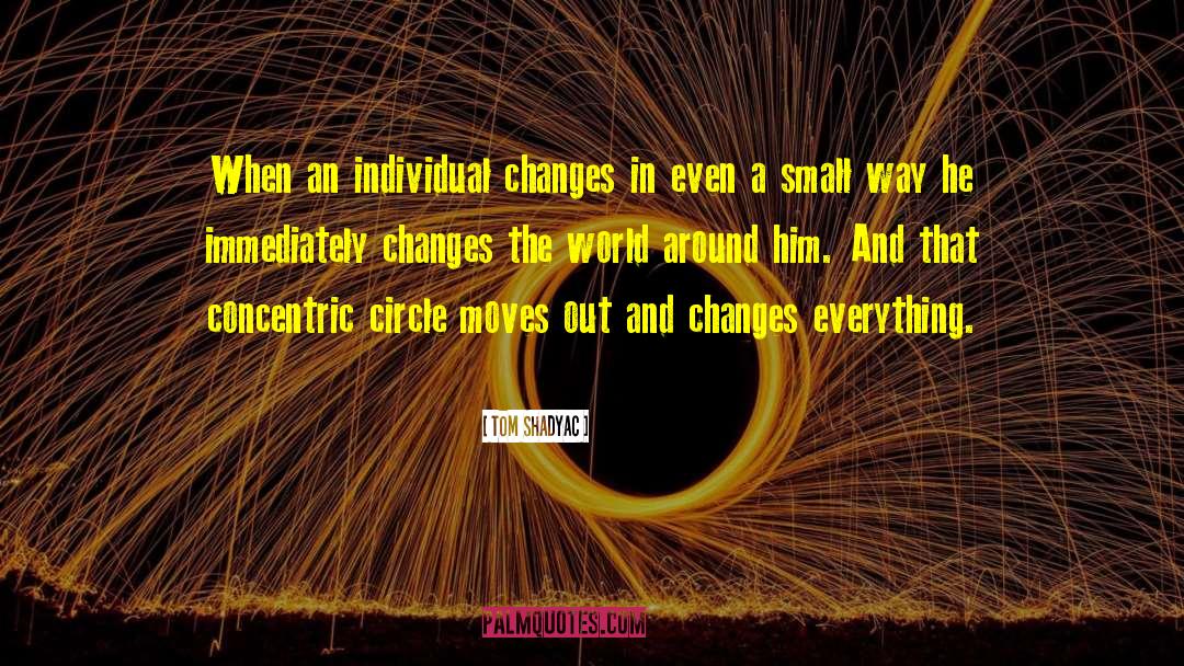 Tom Shadyac Quotes: When an individual changes in