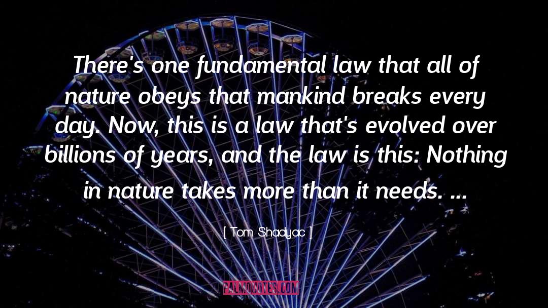 Tom Shadyac Quotes: There's one fundamental law that