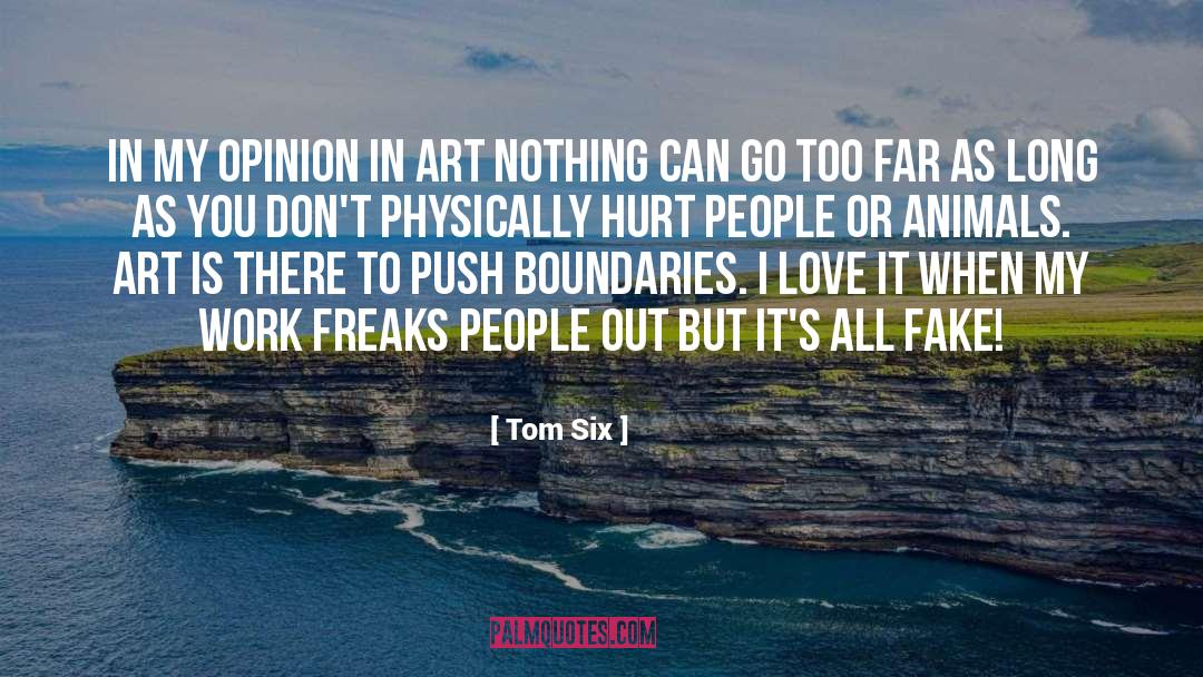 Tom Six Quotes: In my opinion in art