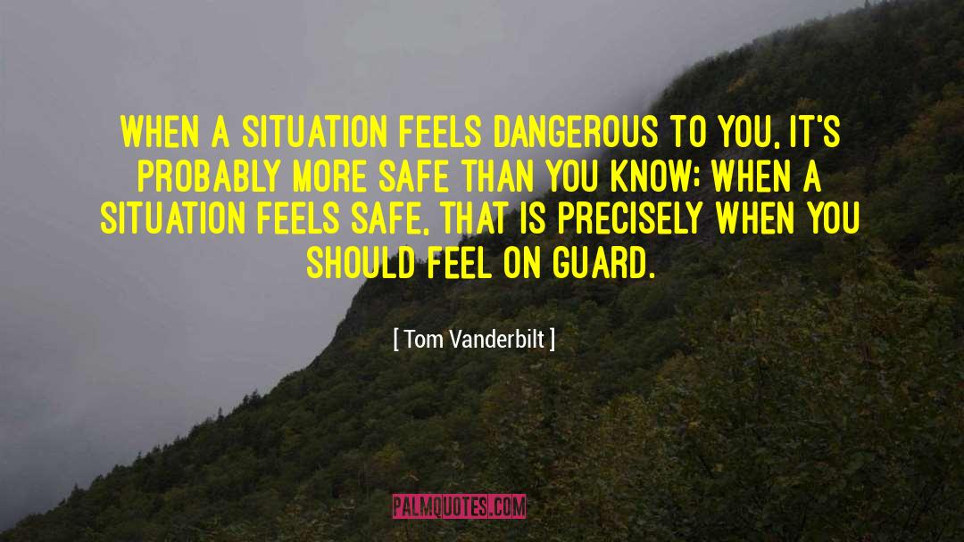 Tom Vanderbilt Quotes: When a situation feels dangerous