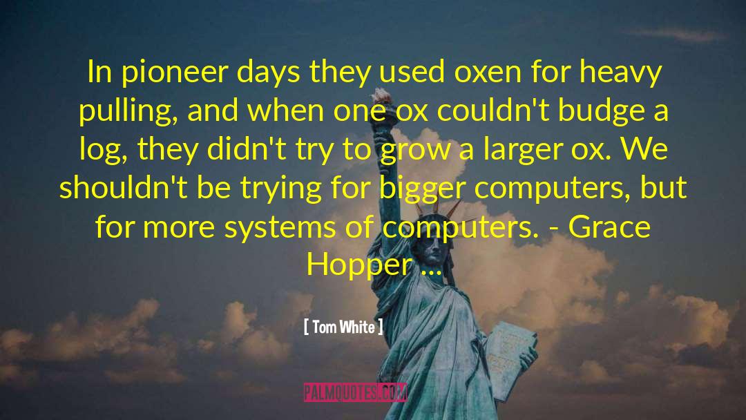 Tom White Quotes: In pioneer days they used