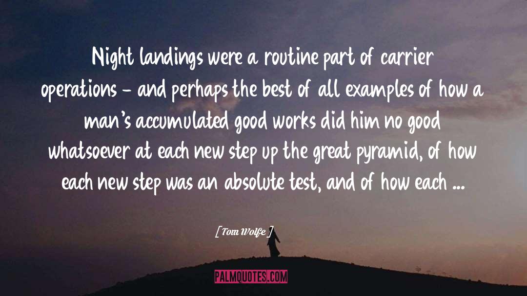 Tom Wolfe Quotes: Night landings were a routine